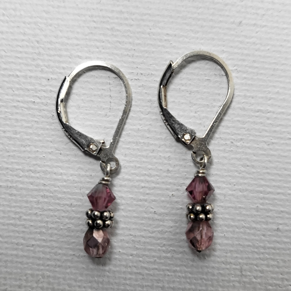 💮 Crystal Drop .925 Sterling Silver Earrings